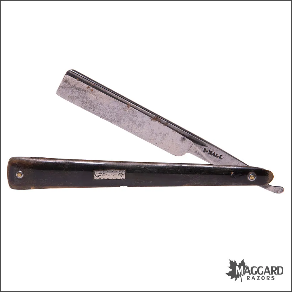 #1062 Vintage Straight Razor - I. HALL ca. 1820, 5/8 