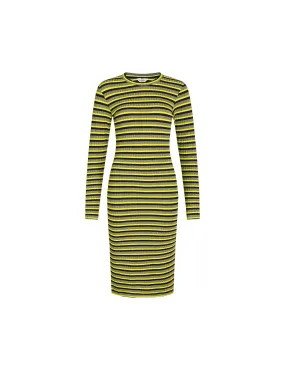 5x5 Lurex Stripe Duba Dress,  5x5 Stripe Winter Moss