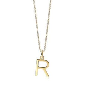 9ct Yellow Gold Initial 'R' Necklace