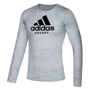 ADIDAS ADULT HOCKEY LONG SLEEVE T SHIRT - GREY