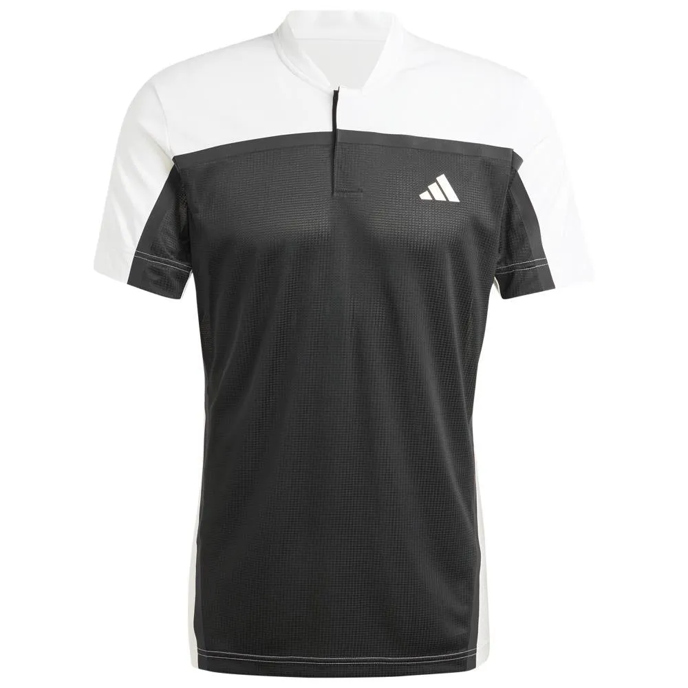 adidas Men's Pro Freelift Henley Polo - Black/White