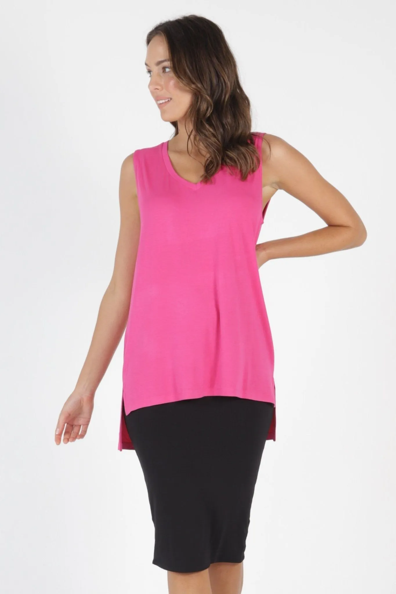 Betty Basics Barbados Tank in Fuchsia