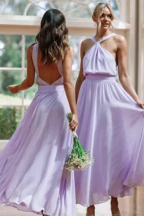 Blossom Halterneck Maxi Dress - Lavender