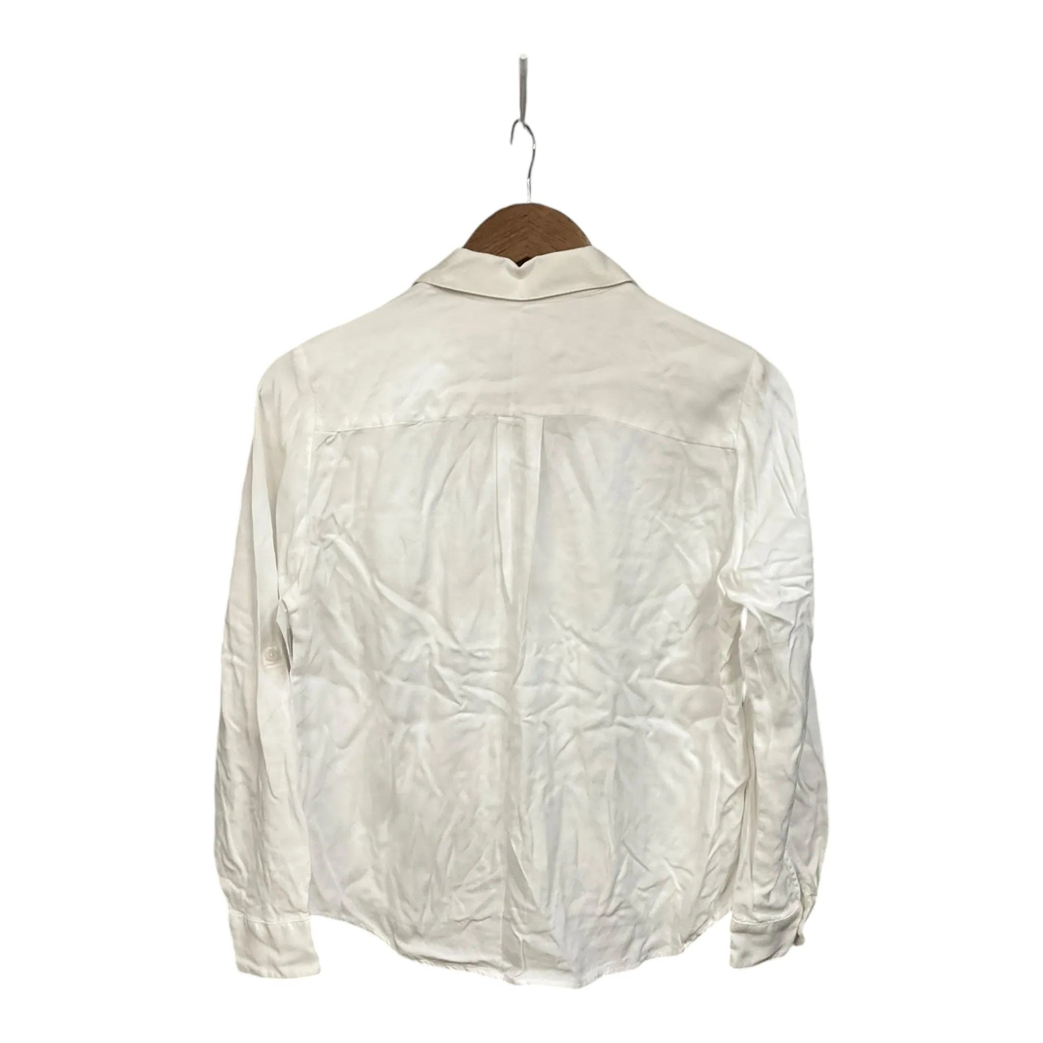 Blouse Long Sleeve By Loft In White, Size: S