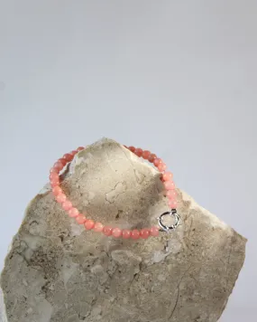 Bracelet Pastel Pink Beads Silver