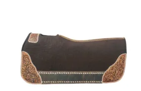 Brown Felt Floral Stamp Saddle Pad