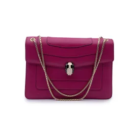 Bulgari Bvlgari Pink Leather Medium Serpenti Forever Shoulder Bag