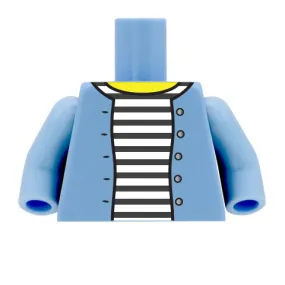 Cardigan over Striped Top - Custom Design Minifigure Torso