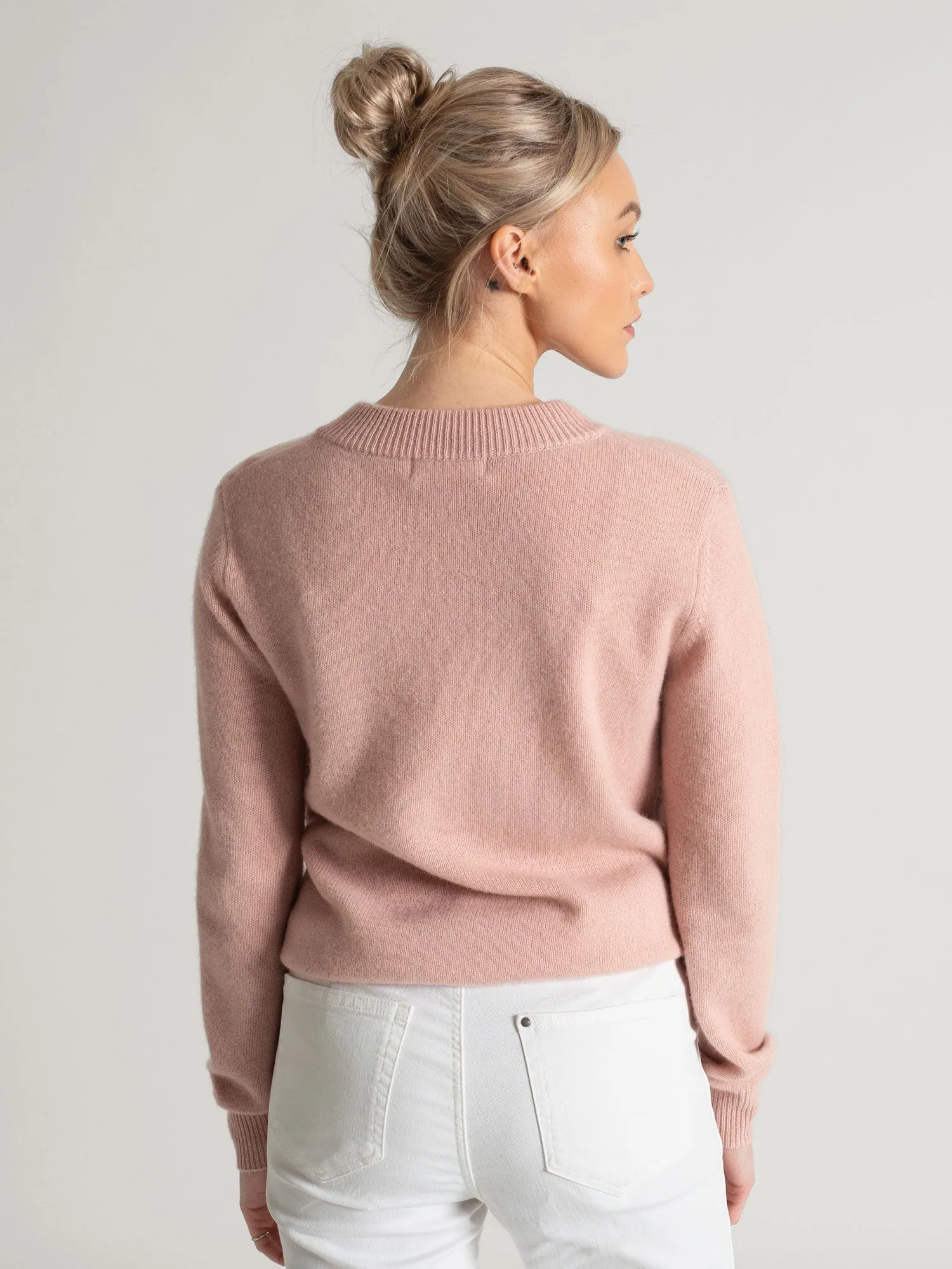 Cashmere sweater "Sofia long" - rose glow