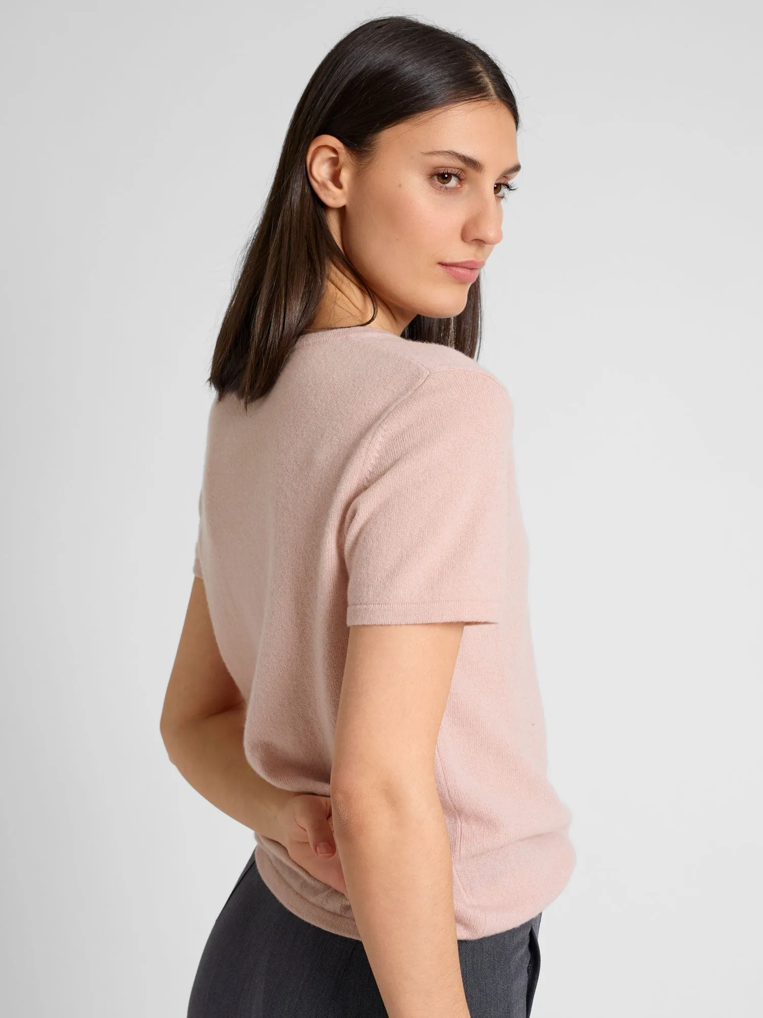 Cashmere T-shirt "Fresh" - rose glow