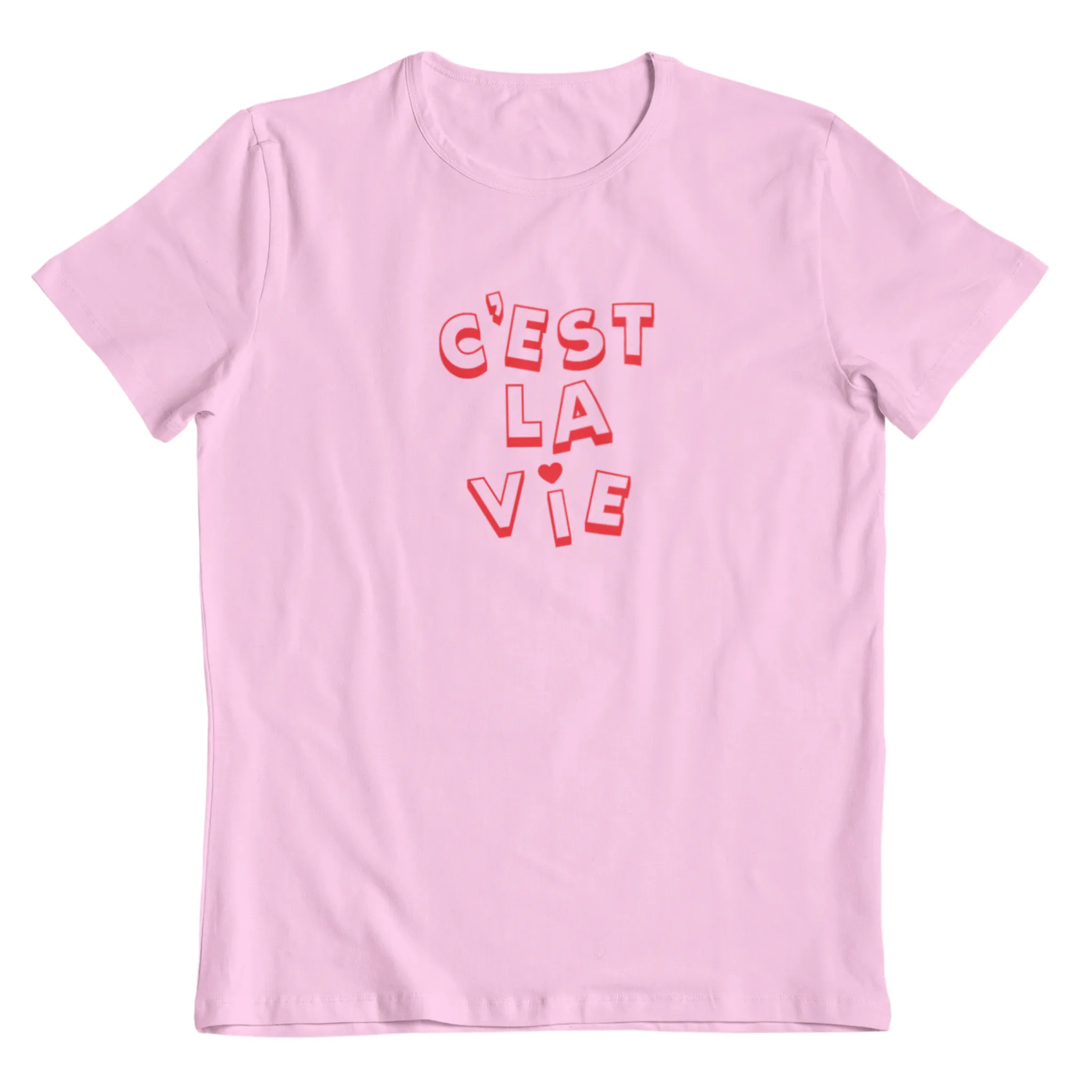 C’EST LA VIE, BABY TEE - LYSERØD