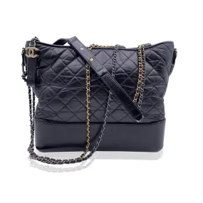 Chanel Black Quilted Leather Gabrielle Large Hobo Shoulder Bag