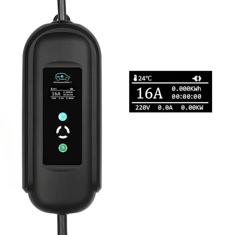 Charge Timer EV Charger Cable Type 1 J1772 Type 2 IEC62196 Timer Function Mobile EVSE Electric Vehicle Car Goods Factory