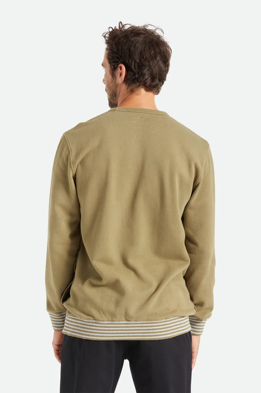 Collegiate Pocket Crew - Military Olive/Heather Grey Worn Wash