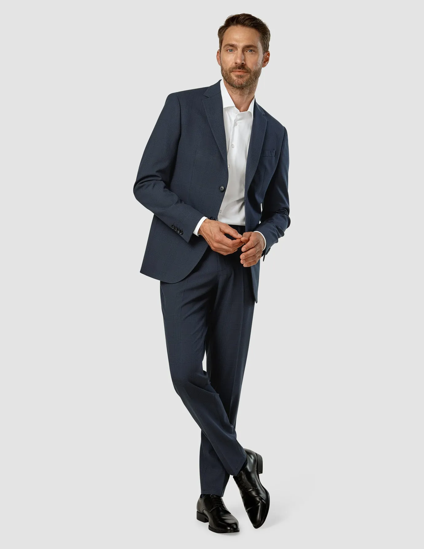 Essential Suit Pants Regular Dark Blue Check