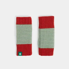 Fa La La Winter Knit Fingerless Gloves - Green