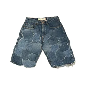 Fragmented Short Washed Blue