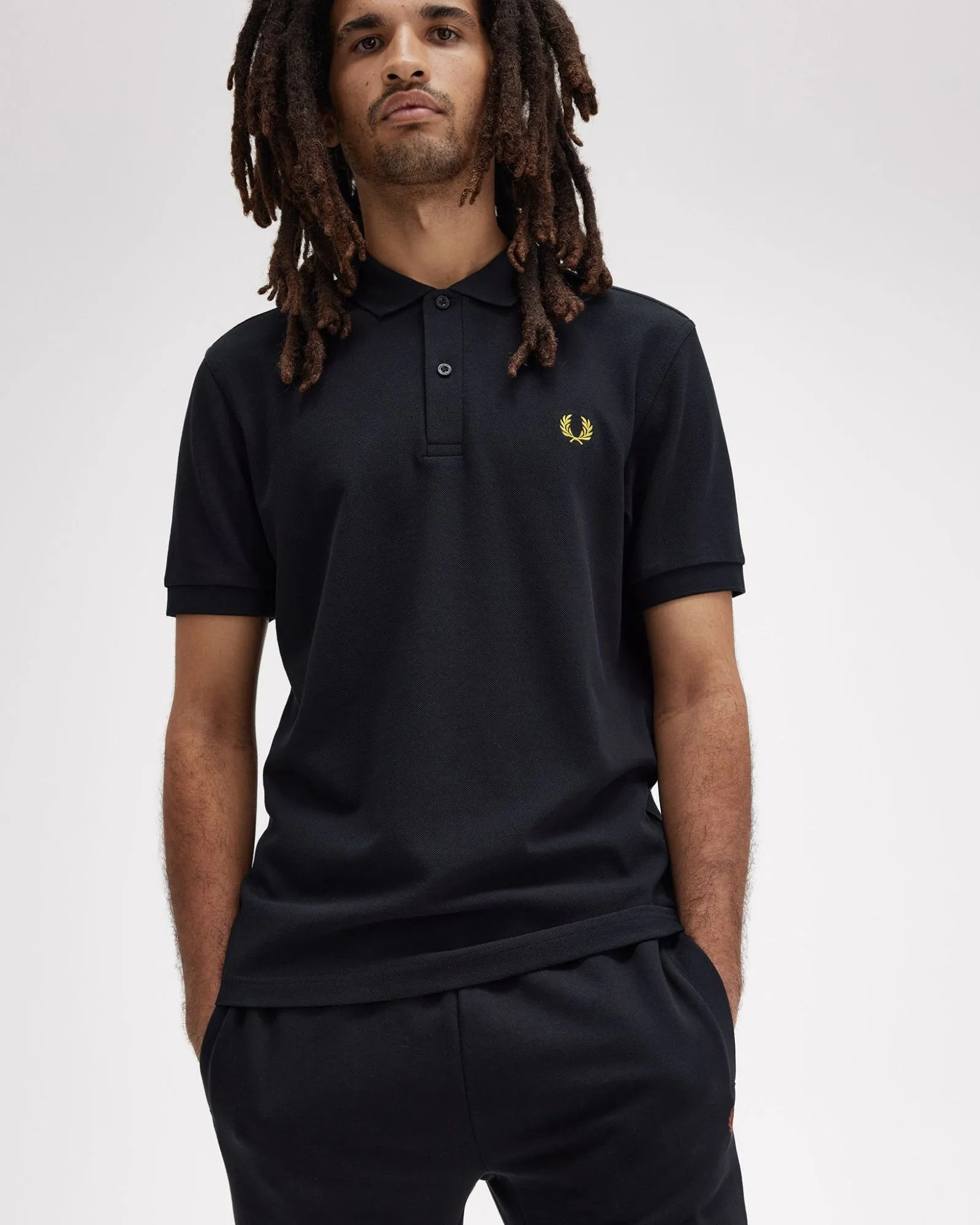 Fred Perry Plain Polo Shirt - Navy / Honeycomb