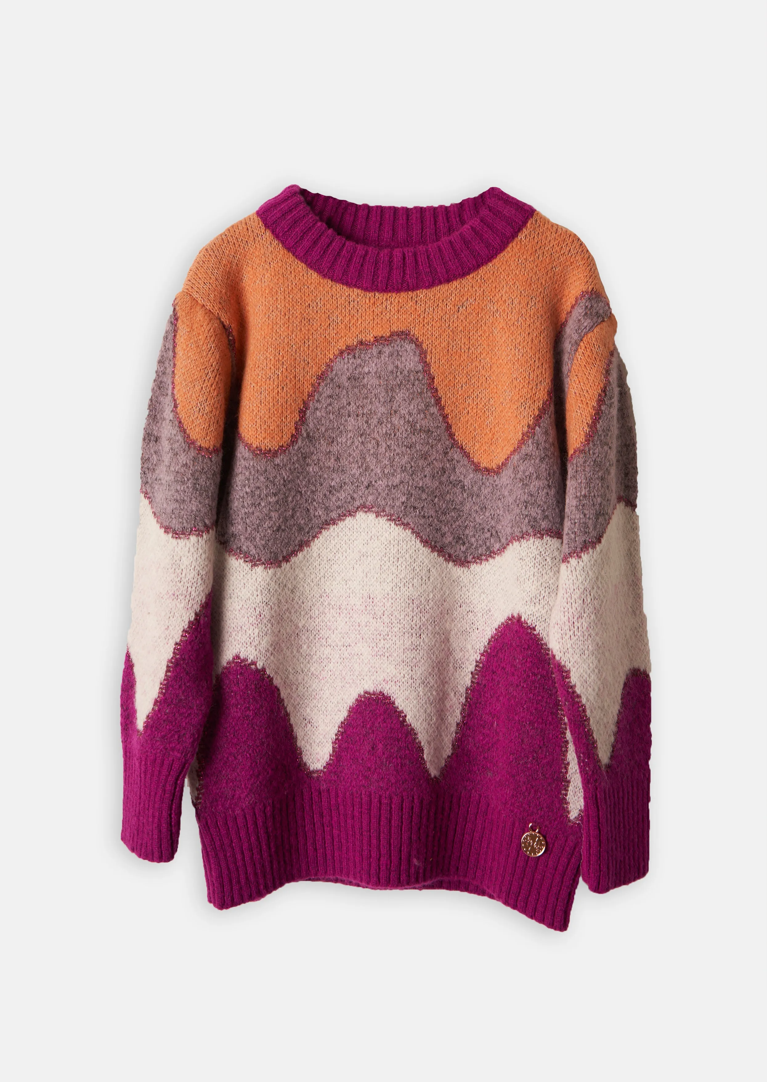 Girls Colour Blocked Jacquard Sweater