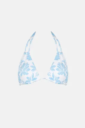 Grace Floral Double Strap Tri Top Blue