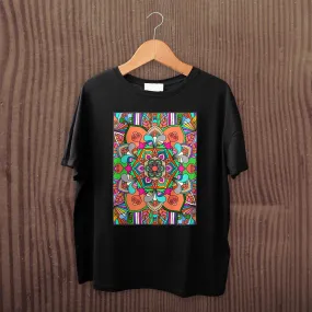 Hand-Drawn Mandala Unisex Cotton T-Shirt