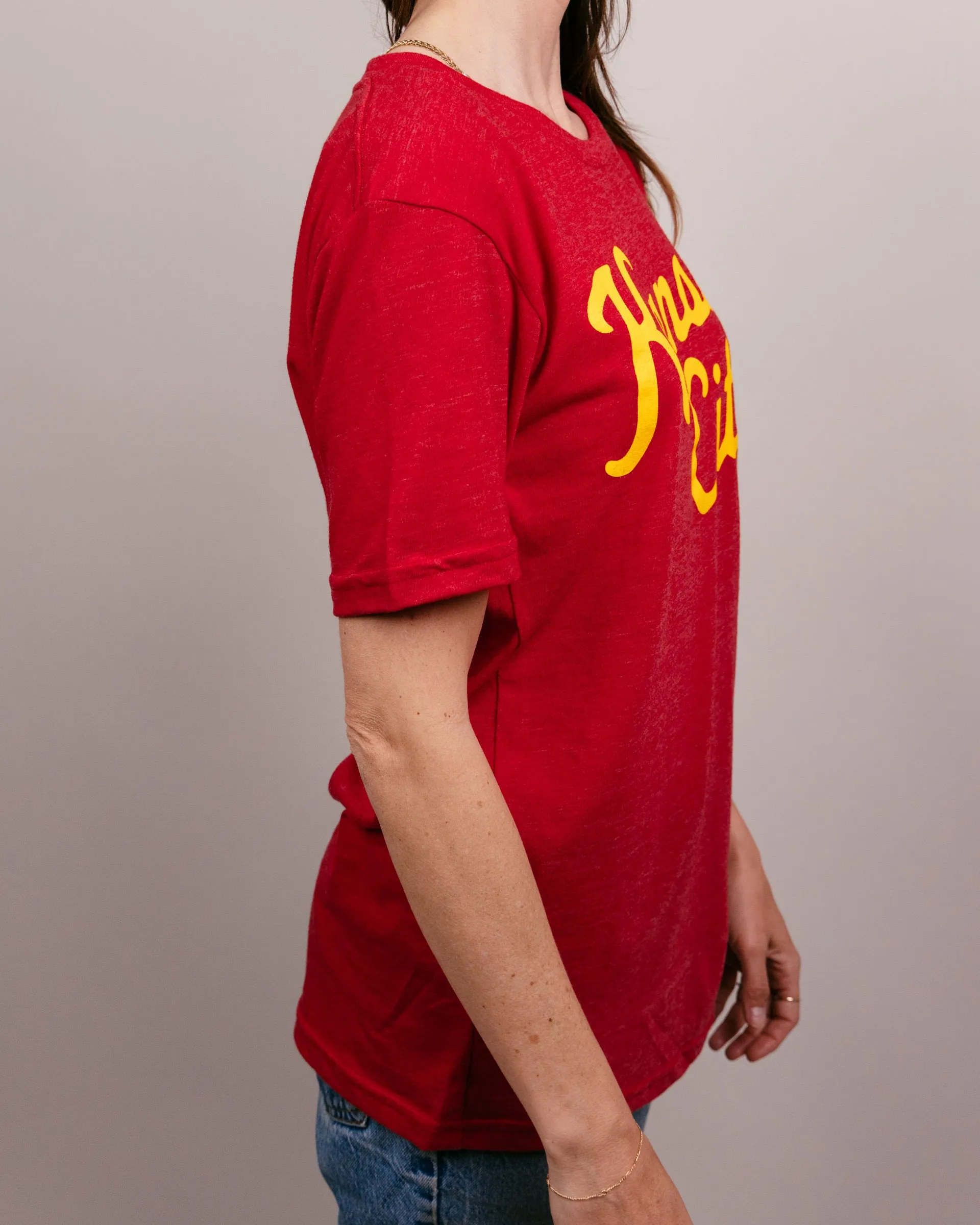 Heather Red Kansas City Script T-Shirt