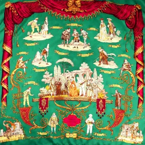 Hermes Jacquard Silk Scarf La Comédie Italienne Grail