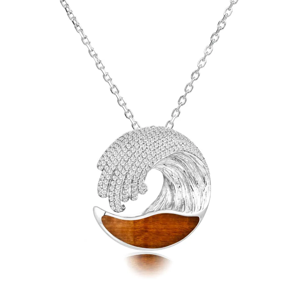 Koa Wood Ocean Wave Pendant