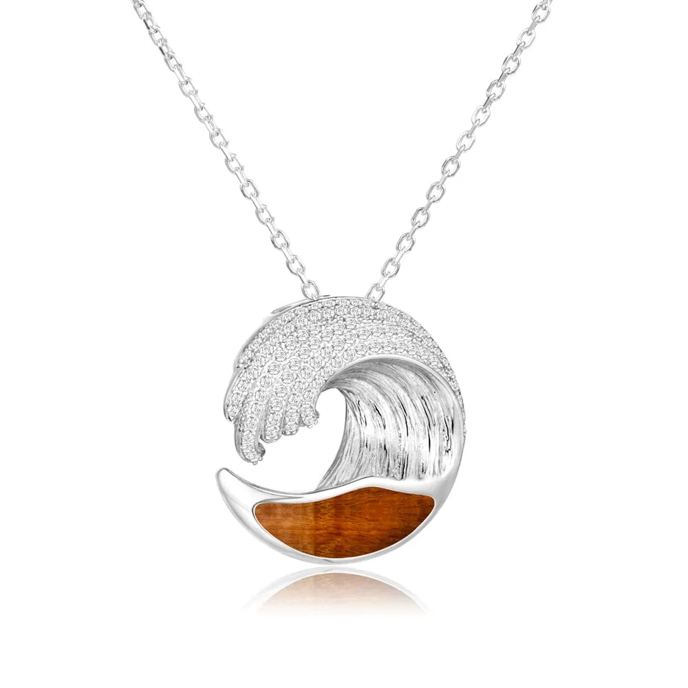 Koa Wood Ocean Wave Pendant