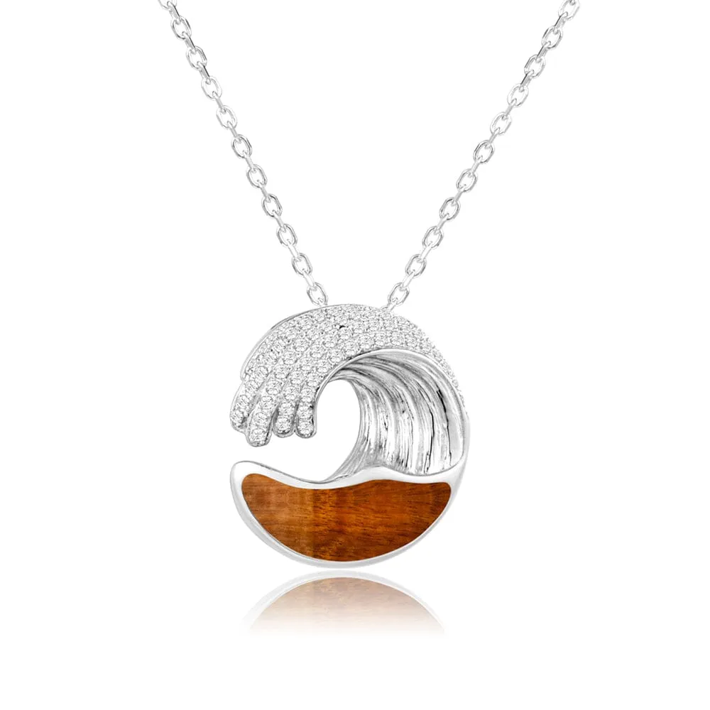 Koa Wood Ocean Wave Pendant