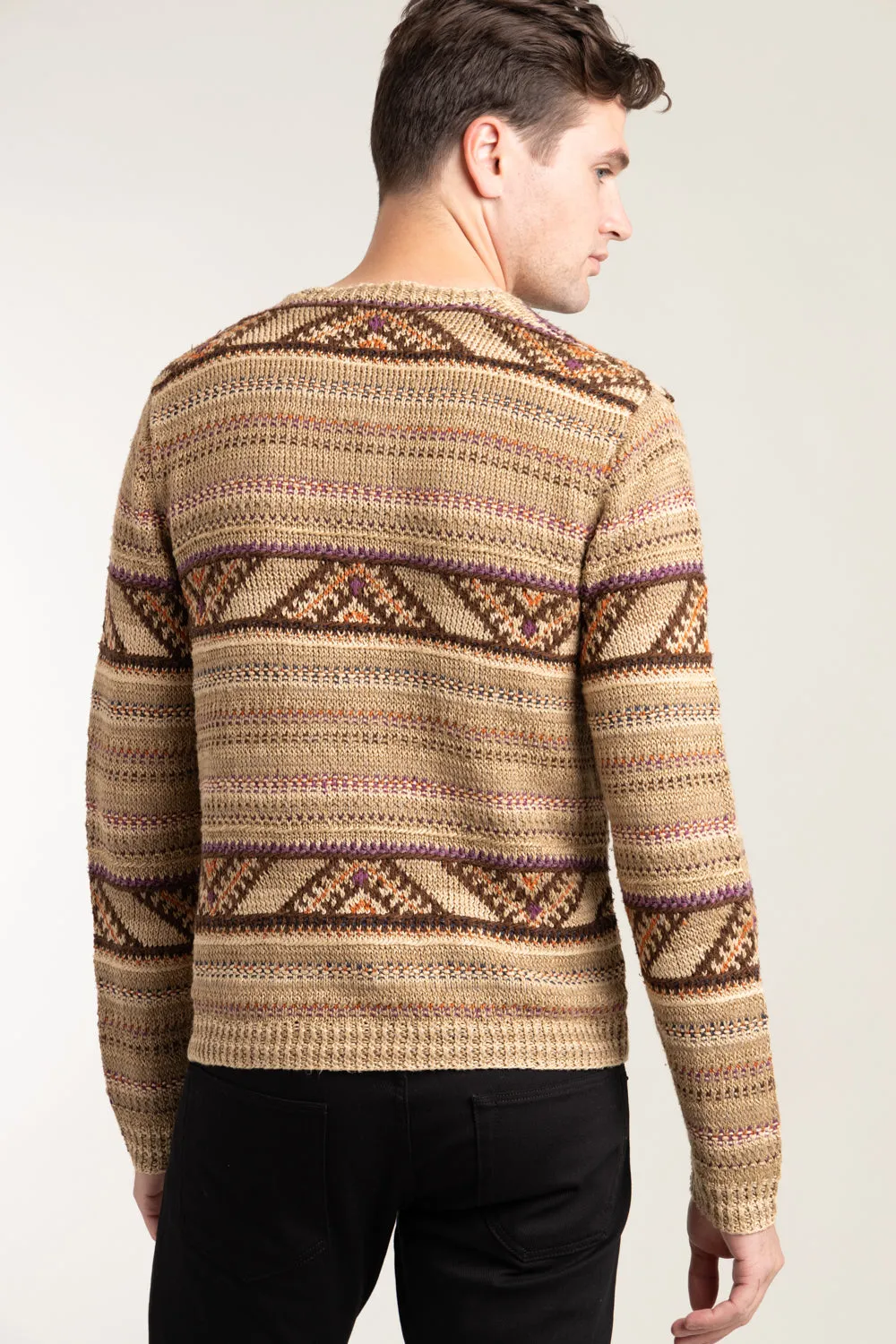 Linen Silk Knit Crewneck Sweater