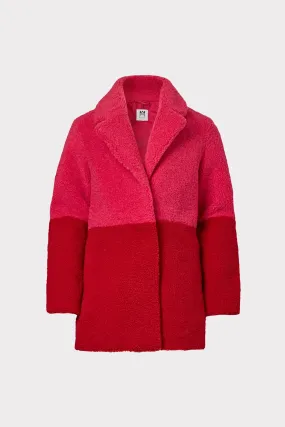 Milly Minis Faux Shearling Color Block Jacket