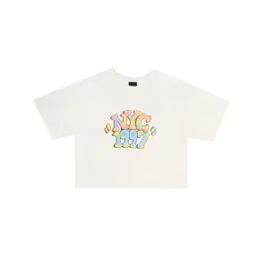 Only NY NYC 1997 Watercolor Crop T-Shirt - Natural