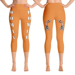 Our best viral leggings orange woman power white letters