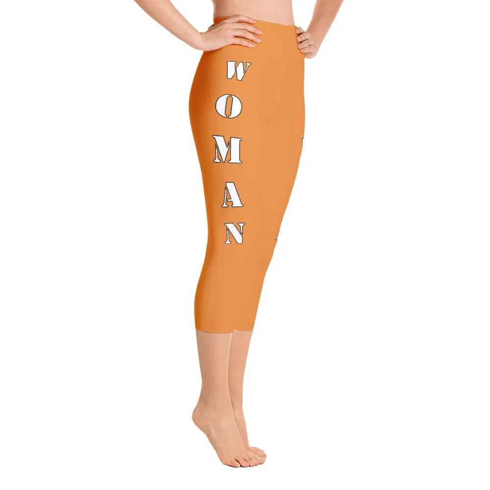 Our best viral leggings orange woman power white letters