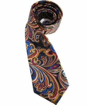 paisley tie| 100% silk retro mod style multi color tie for men