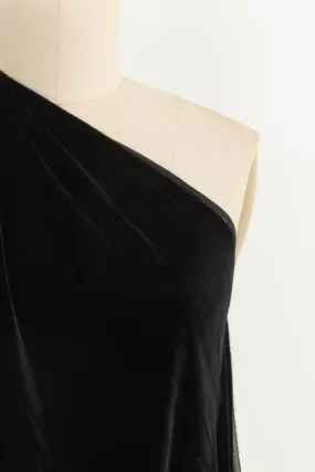 Posh Black Silk Velvet Woven