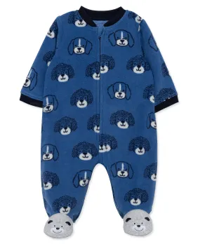 Puppy Fleece Zip Front Sleeper Footie (12M-24M)