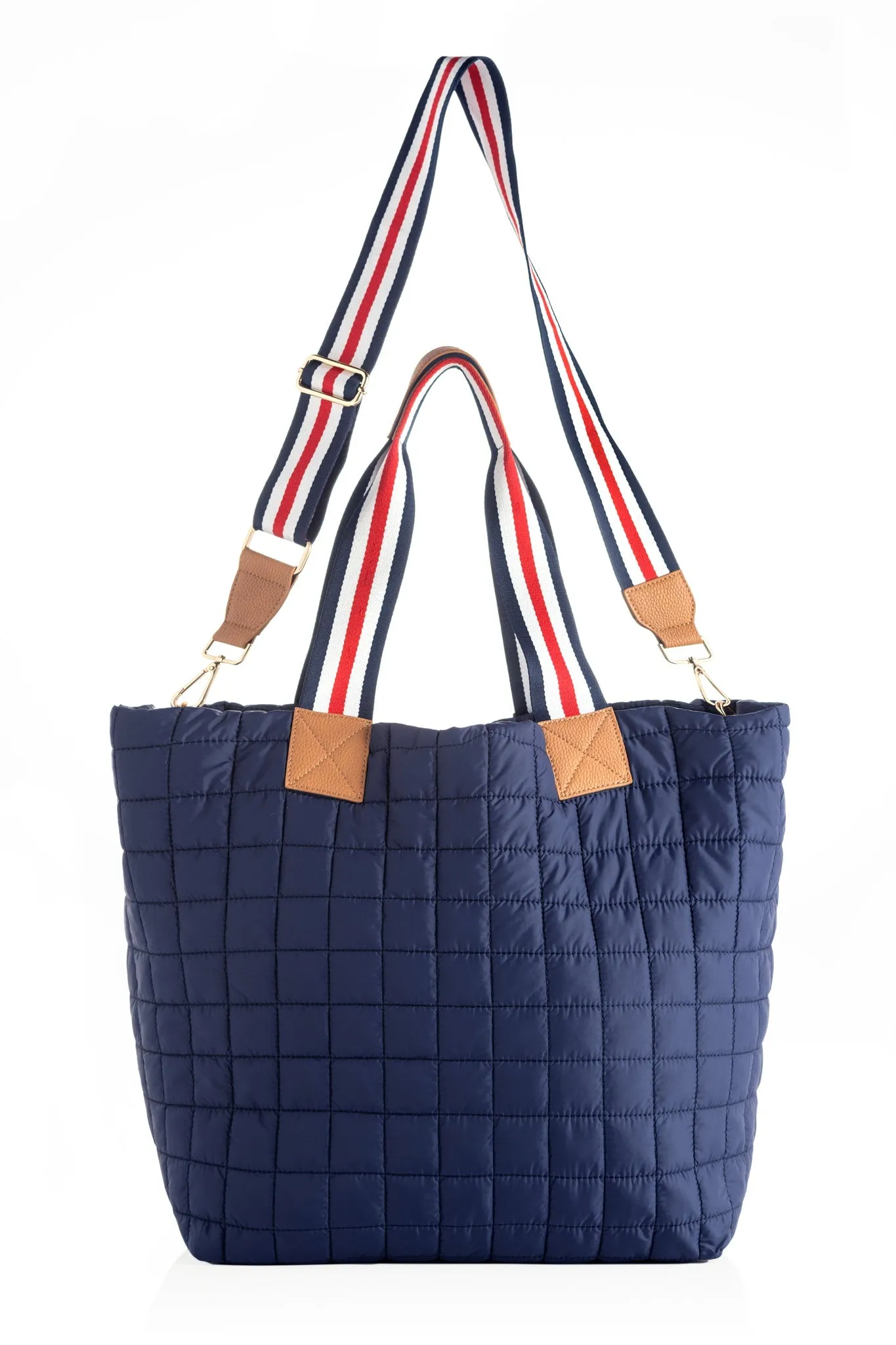 Shiraleah Ezra Quilted Nylon Travel Tote, Navy