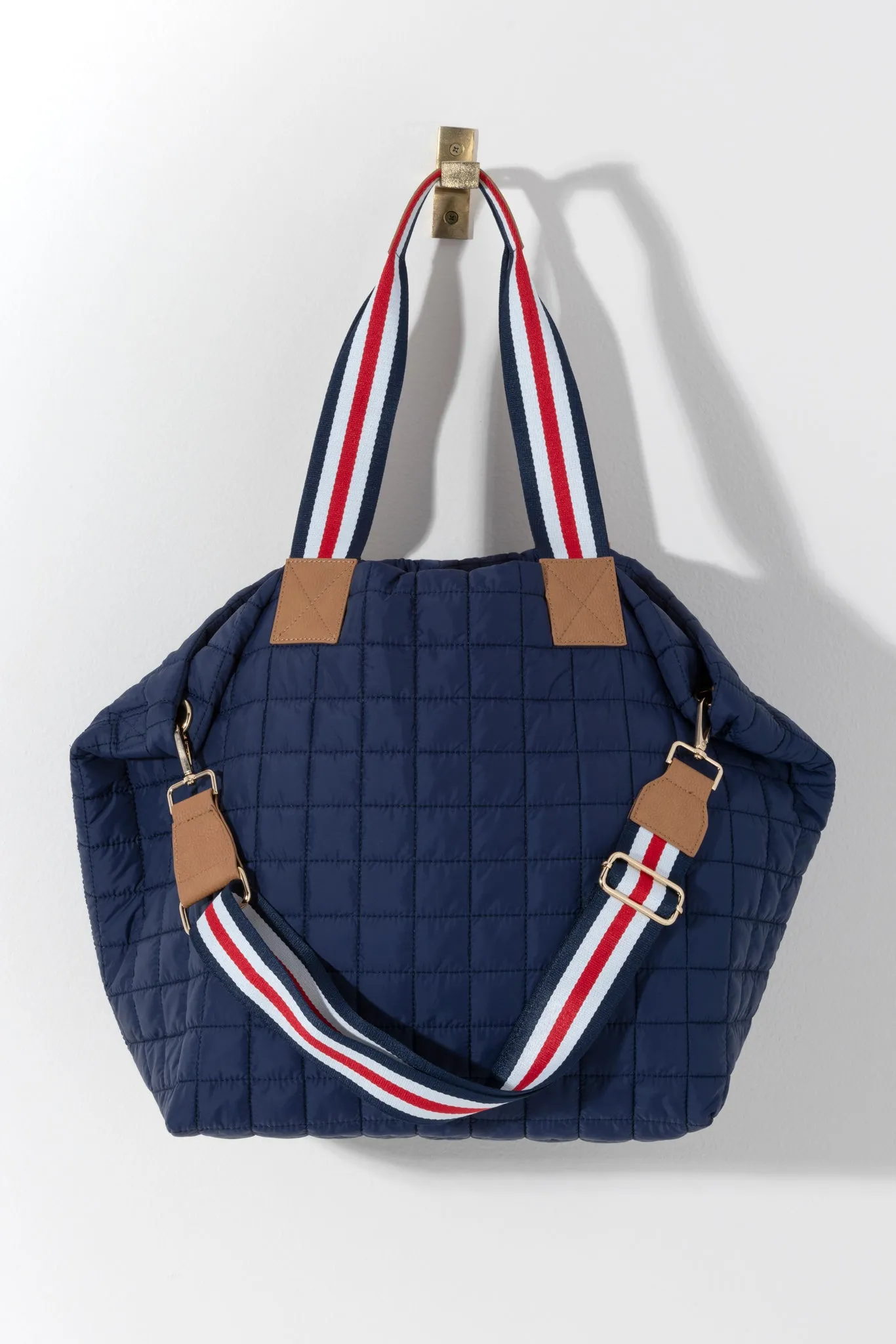 Shiraleah Ezra Quilted Nylon Travel Tote, Navy