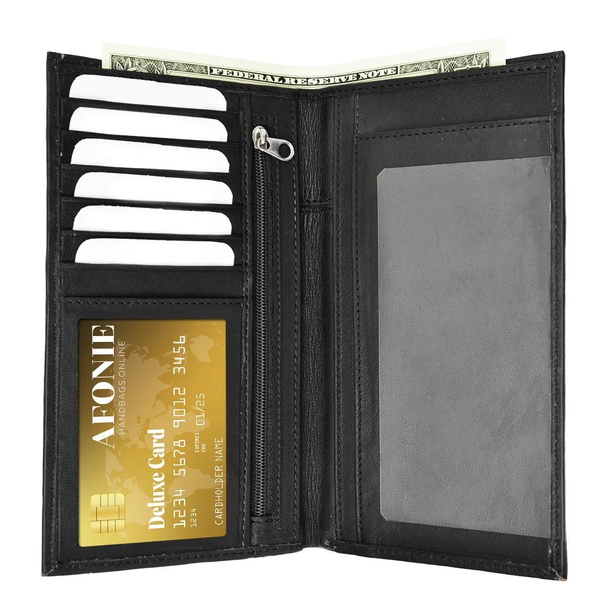 Slim Leather RFID Organizer Wallet