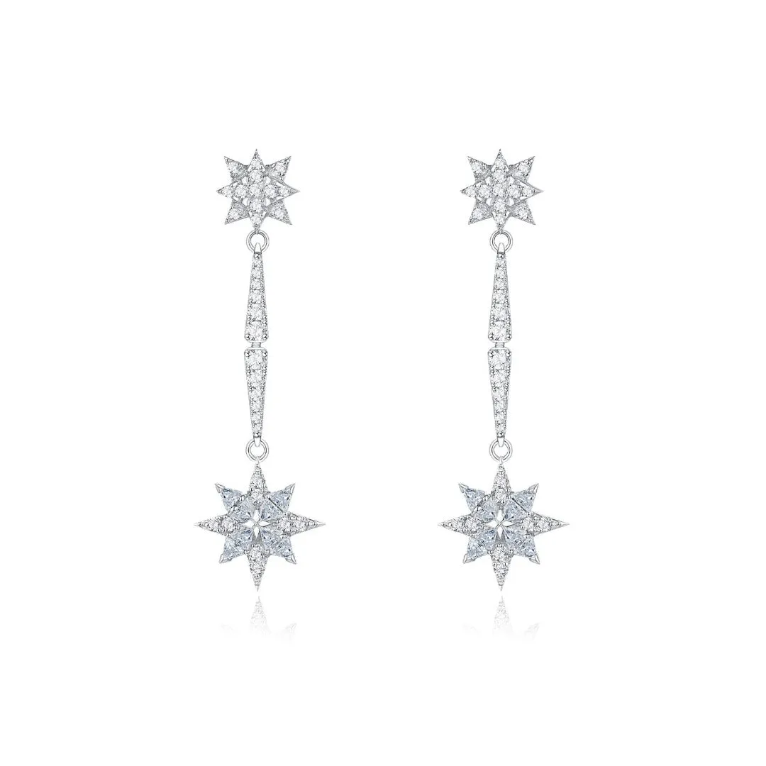 THIALH - Galaxy - White Sterling Earrings