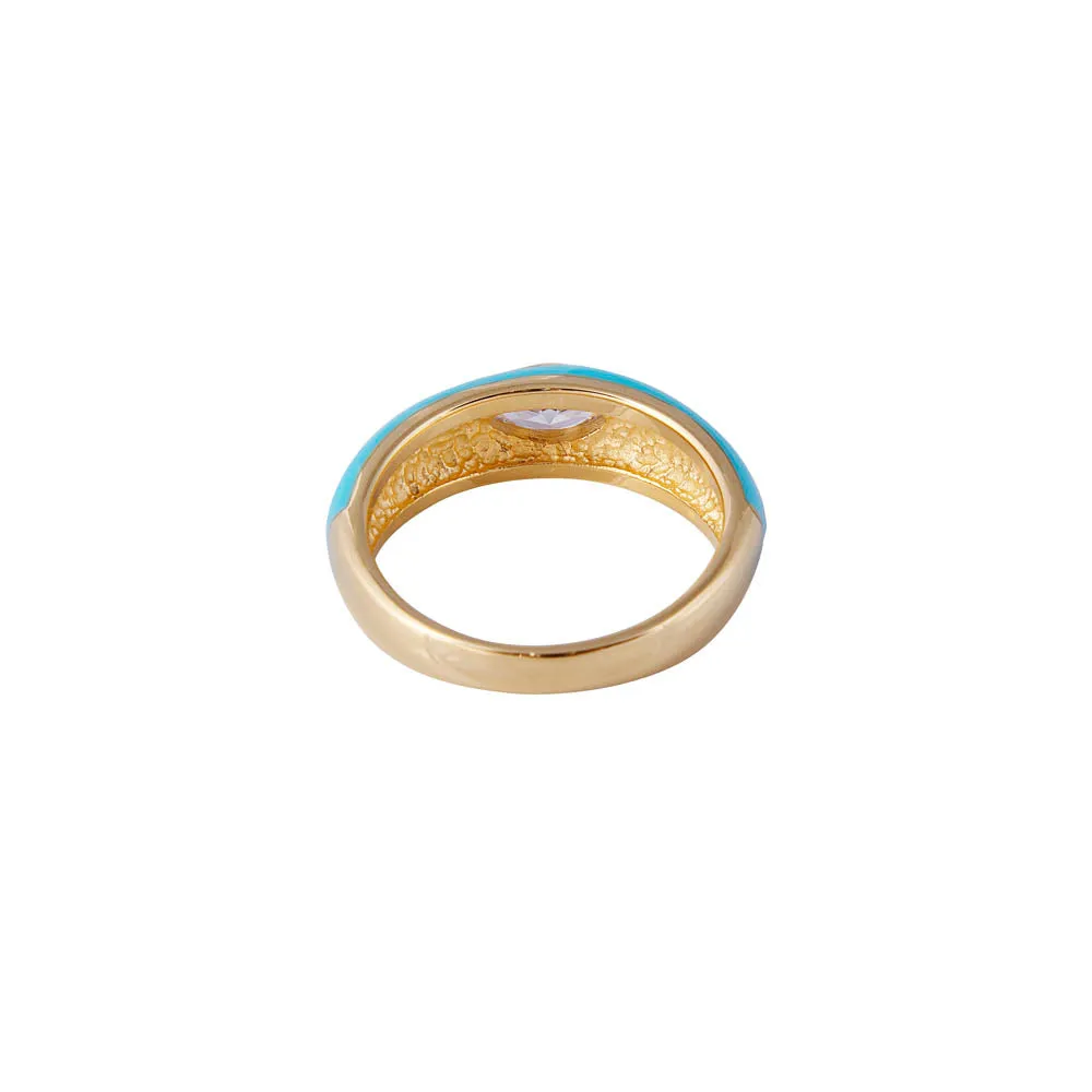 TURQUOISE ENAMEL MARQUISE RING