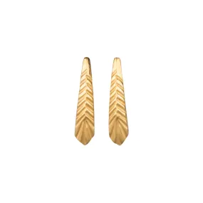 Vermeil Tapered Herringbone Stud Earrings